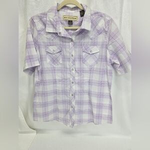 Bit & Bridle Purple Plaid Button Down Shirt
